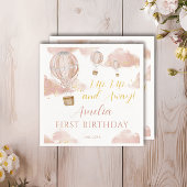 Serviette En Papier Dusty Pink Hot Air Balloon thème Anniversaire Fill