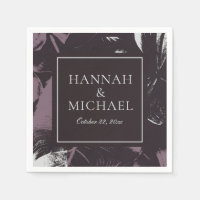 Dusty Plum Eggplant Abstrait Floral Mariage