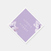 Serviette En Papier Dusty Purple Floral Mariage (Coin)