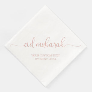 Serviette En Papier Dusty rose Aïd Moubarak Calligraphie personnalisée