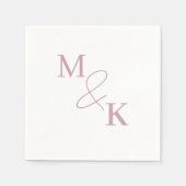 Serviette En Papier Dusty rose Ampersand Monogram Mariage Napkin (Devant)