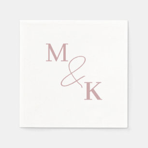 Serviette En Papier Dusty rose Ampersand Monogram Mariage Napkin