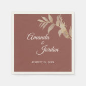 Serviette En Papier Dusty Rose Automne Boho Mariage Cocktail Napkin (Devant)