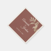 Serviette En Papier Dusty Rose Automne Boho Mariage Cocktail Napkin (Coin)