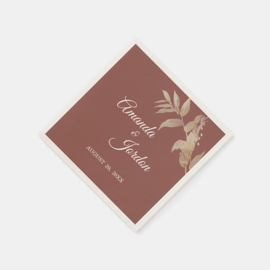 Serviette En Papier Dusty Rose Automne Boho Mariage Cocktail Napkin (Coin)