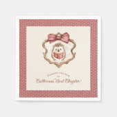 Serviette En Papier Dusty Rose Bow Hedgehog Reading Baby Shower Napkin (Devant)