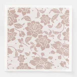 Serviette En Papier Dusty rose dentelle élégante vintage serviettes en