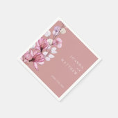 Serviette En Papier Dusty Rose Élégant Floral Mariage moderne (Coin)