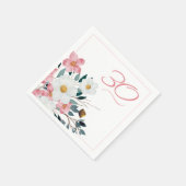 Serviette En Papier Dusty Rose Floral 30e anniversaire (Coin)