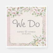 Serviette En Papier Dusty rose floral Nous faisons mariage (Devant)