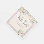 Serviette En Papier Dusty rose floral Nous faisons mariage (Coin)