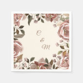 Serviette En Papier Dusty Rose Floral Wedding Napkin (Devant)