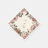 Serviette En Papier Dusty Rose Floral Wedding Napkin (Coin)