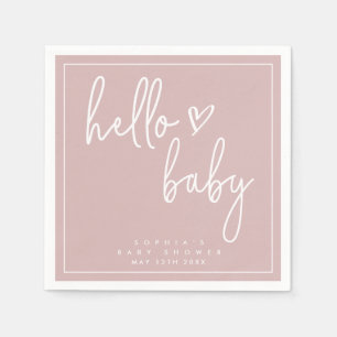 Serviette En Papier Dusty rose minimaliste Baby shower moderne Boho