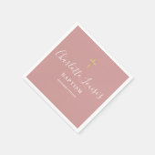 Serviette En Papier Dusty Rose Pink Signature Baptism Christening (Coin)