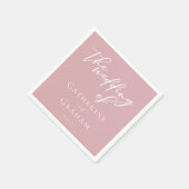 Serviette En Papier Dusty Rose Pink Typographie Feminine Mariage (Coin)
