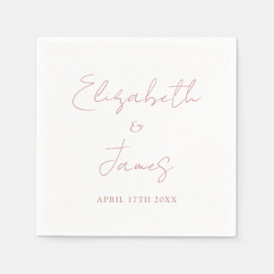 Serviette En Papier Dusty Rose rose moderne minimaliste Mariage de scr