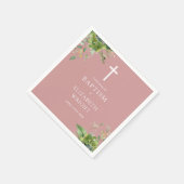 Serviette En Papier Dusty Rose Rose verdure Baptême Christening (Coin)