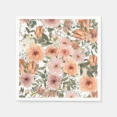 Serviette En Papier Dusty Rose Terracotta Floral (Devant)