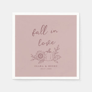 Serviette En Papier Dusty Rose Tombez amoureux de la citrouille Baby S