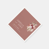 Serviette En Papier Dusty Rosewood Floral Wedding (Coin)