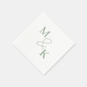 Serviette En Papier Dusty Sage Green Ampersand Monogram Mariage Napkin (Coin)