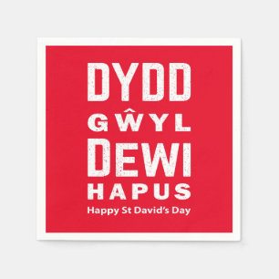 Serviette En Papier Dydd Giles Dewi Hapus Joyeux St Davids Jour 4