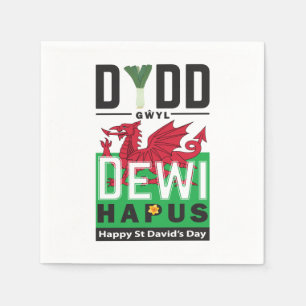 Serviette En Papier Dydd Giles Dewi Hapus Joyeux St Davids Jour 6