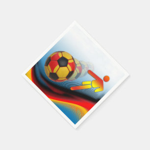 Serviette En Papier Dynamique du football et du football
