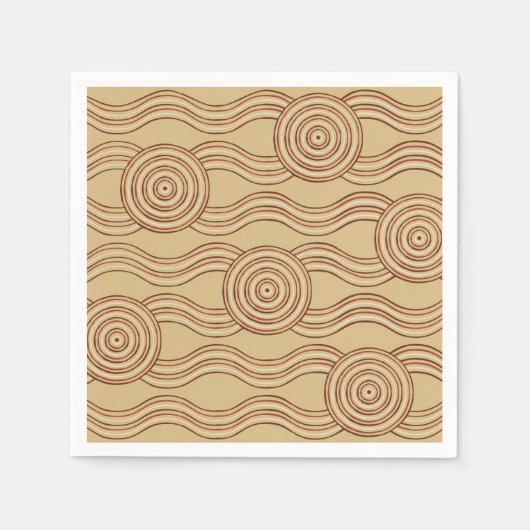 Serviette En Papier Earth Australian Dreamtime River Motif (Devant)