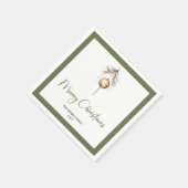 Serviette En Papier Earth Tone Christmas Bauble Script Family Napkins (Coin)