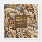 Serviette En Papier Earth Tones Christmas Joyeux Motif#21 ID1009 (Devant)