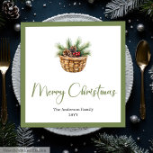 Serviette En Papier Earthy Boho Botanical Christmas Bouquet Table