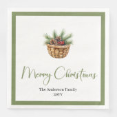 Serviette En Papier Earthy Boho Botanical Christmas Bouquet Table  (Devant)