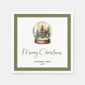 Serviette En Papier Earthy Christmas Ball Minimal Script Name Napkins (Devant)