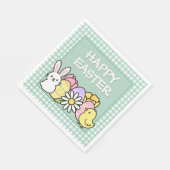 Serviette En Papier Easter Brunch & Egg Hunt Green Gingham  (Coin)