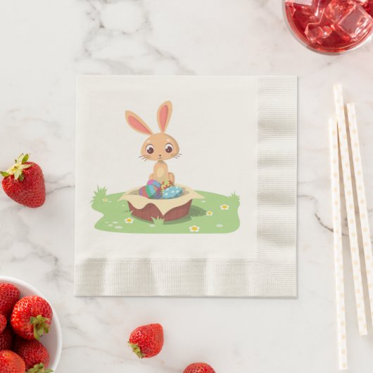 SERVIETTE EN PAPIER EASTER BUNNY (En situation)