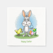Serviette En Papier Easter Bunny and the Chicken (Devant)
