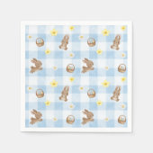 Serviette En Papier Easter Bunny Blue Gingham (Devant)