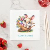 Serviette En Papier Easter Bunny Paper Napkins (En situation)