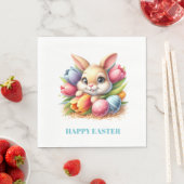 Serviette En Papier Easter Bunny Paper Napkins (En situation)