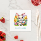 Serviette En Papier Easter Bunny Paper Napkins (En situation)