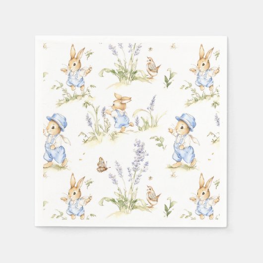 Serviette En Papier Easter Bunny Vintage Rabbit Paper (Devant)