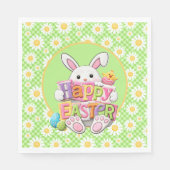 Serviette En Papier Easter Spring Daisy Bunny (Devant)