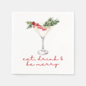 Serviette En Papier Eat, Drink, and Be Merry Christmas (Devant)