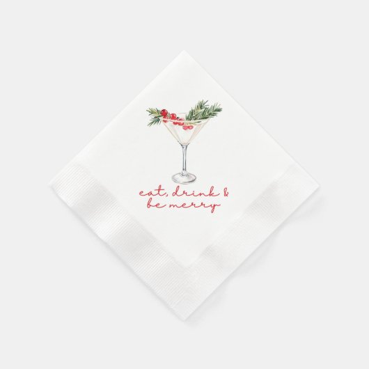 Serviette En Papier Eat, Drink, and Be Merry Christmas  (Coin)
