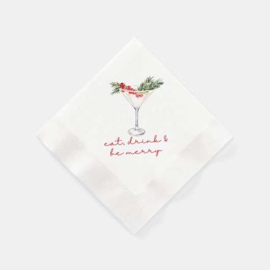Serviette En Papier Eat, Drink, and Be Merry Christmas (Coin)