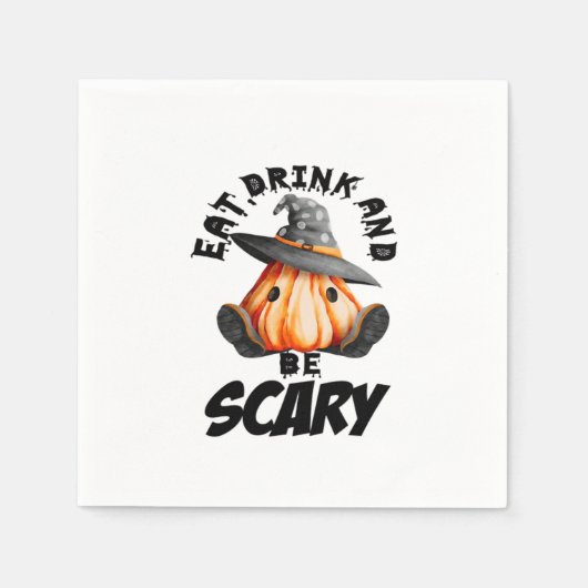 Serviette En Papier Eat Drink And Be Scared Retro Cool (Devant)
