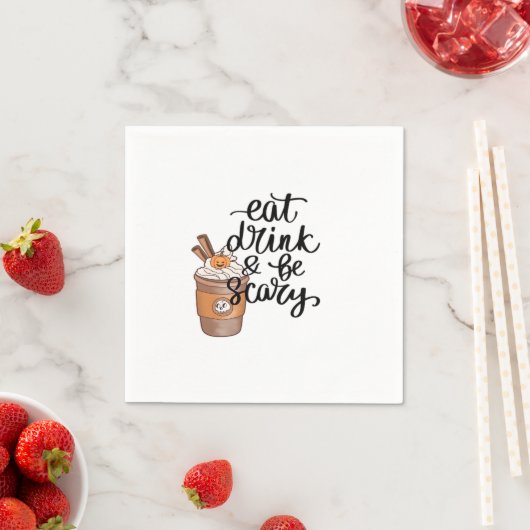 Serviette En Papier Eat Drink And Be Scary Funny Trendy (En situation)