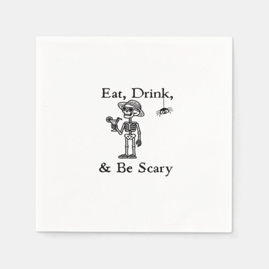 Serviette En Papier Eat Drink And Be Scary Halloween Aesthetic Style (Devant)